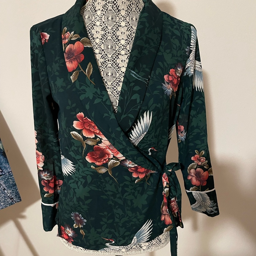 Zara Japanese crane blouse